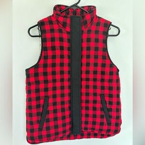 Madewell plaid cozy vest Sherpa lined